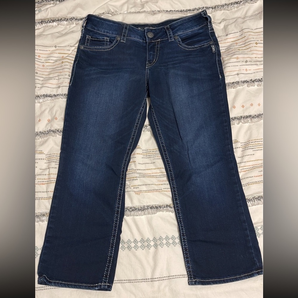 Silver Suki Mid Capri W32L22 1/2